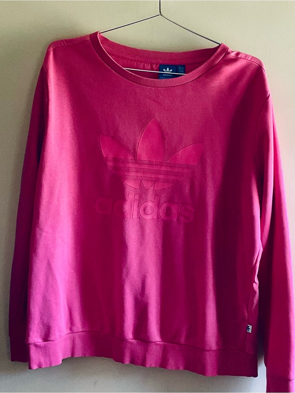 adidas Pink Embossed Trefoil Crewneck Sweatshirt size XL